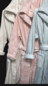 Ultra soft hooded dressing gowns