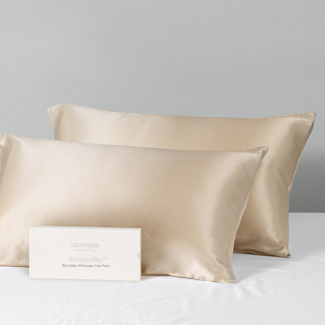 Beautysilks Mulberry Silk Pillowcase (Single) - Ivory Stripe