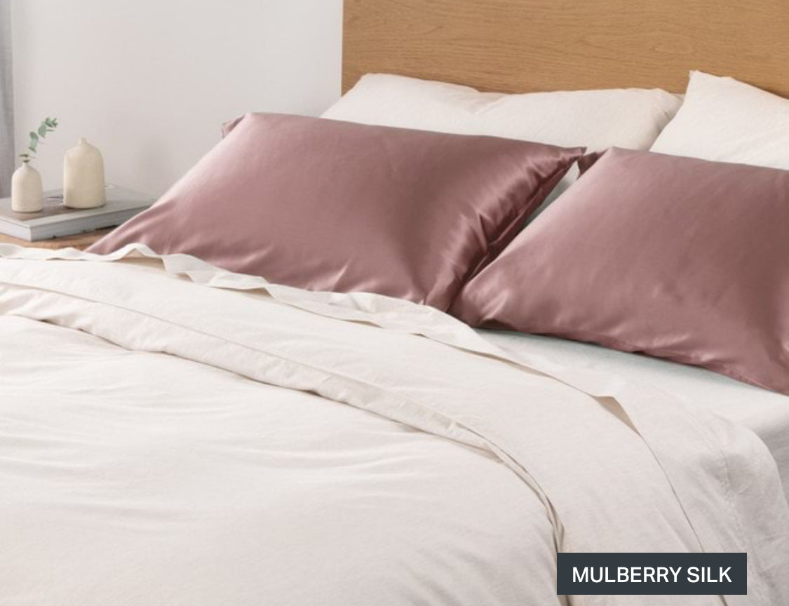 Beautysilks Mulberry Silk Pillowcase (Single) - Ivory Stripe