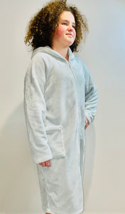 ultra soft, zip ftont, hooded dressing gowns