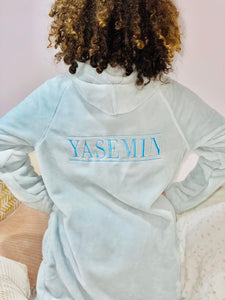 ultra soft, zip ftont, hooded dressing gowns